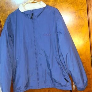 Cabela's Vintage Rain jacket / Wind Breaker light purple/ white 100% Polyester
